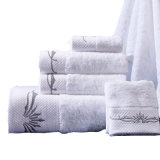 High Quality Star Hotel Used Embroidery White Cotton Towel