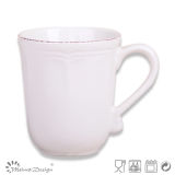 White with Brush Rim Cheap Ceramic Coffee Cup