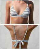 Bandage Tieing Bow Around Neck Lycra Bikini,