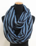 Lady Fashion Striped Acrylic Knitted Winter Infinity Scarf (YKY4395)