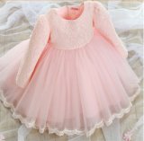 Kd1074 High-End Flower Girl Full Dress Little Princess Dresses Long Sleeve Beautiful Tutu Dresses Evening Gowns Dress for Retail