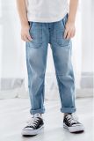 Printed Kids Clothes Light Blue Jeans Wear Boys Denim with MID Rise
