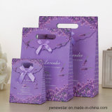 Paper Gift Bag with Lavender Printing