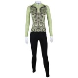 Fashion Customized Long Sleeve Women Sport Wears Set Patterned Cycling Jersey