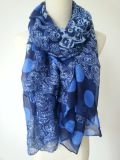 Girls Fashion Accessories Navy Print Polyester Scarf
