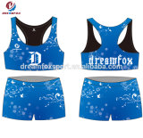 Design Sublimated Sexy Women Cheerleading Crop Tops and Shorts Wholesale Custom Cheerleading Uniforms