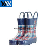 New Style Printing Kids Wellington Rain Boots with Handle