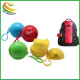 PE Disposable Raincoat Ball with Keyring