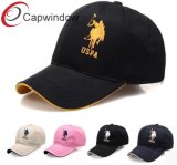 100% Cotton Baseball Cap/Hat with Sandwich and Flat Embroidery