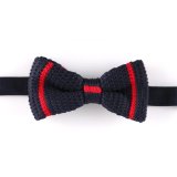 Classic Black Red Silk and Polyester Knitted Men's Bow Tie (YWZJ 41)