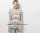Sweet Womens Cotton T-Shirt with Stripe Print
