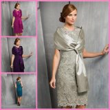 Free Shawl Party Cocktail Formal Gown Lace Mother's Short Evening Dress T13381
