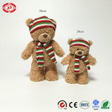 Winter Fancy Standing Fluffy Plush Soft Stuffed Scarf Bear Toy