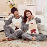 Flannel Autumn and Winter New Long - Sleeved Couples Pajamas Suit Men and Women Thick Cartoon Hutou Home Service