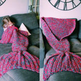 Crochet Children Sleeping Bag Mermaid Tail Blanket