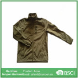 Men's Army Green No Hood Windproof Fashion Fleece Jacket