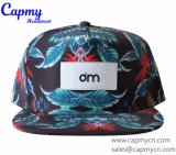 Printing Pattern Snapback Cap Hat with Woven Label Embroidery Cap