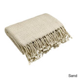 Cashmere Blanket with Herringbone Patterns