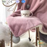 Pure Color Flannel Fleece Bedding Blankets 2018 New Design with Fur Ball Decoration