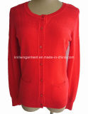 New Fashion Long Sleeve Women Cardigan Knitted Sweater (16-039)