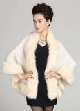 Woman Fashion Acrylic Knitted Faux Fur Winter Shawl (YKY4465)