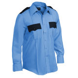 Men's Light Blue Long Sleeve Military Police Army Pilot Uniform Shirt