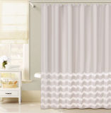 Gray Ripple Design PEVA Shower Curtain for Bathroom