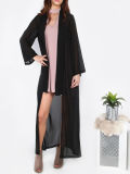 2017 Black Long Chiffon Outerwears Long Sleeve Coats Wholesale