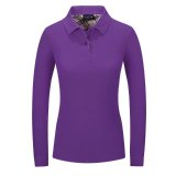 Customized 260g Women Long Sleeves Polo Shirts