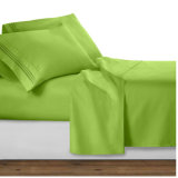 Luxury Design Solid Color Embroidery Microfiber Bed Sheet Set
