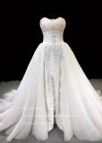 Aolanes Unique Design Detachable Train Wedding Dress