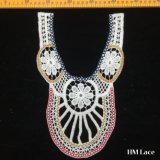 20*32cm Lovely Colored Cotton Crochet Neckline Trimming Lace Soft Thick Embroidery Fringe with Flowers and Nets for Lady Blouse Accessories Trim Lace Hm208