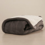 Heavy Weight 2 Layers Cable Knit Baby Blanket with Sherpa Backing