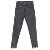 Fashion Grey Lady Jeans with Special Design on Leg Opening (HDLJ0050-18)