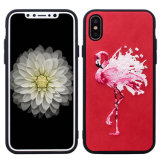 Luxury Flamingo Pattern Embroidery Phone Case for iPhone 6/7/X/8/8plus