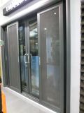 Triple Rail Double Glazing Aluminium Sliding Door with Fly Screen