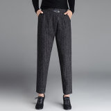 New Design Contrast Stripes Fashion Tapered Lady Office Pants