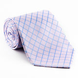 Light Purple Colour Check Design Men's Fashion Micro Fibre Neckties