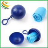 Custom PE Disposable Rain Poncho Balls with Keychain