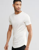 100% Combed Cotton Bottom Curve Blank Men T Shirt with Wholesale Price