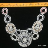 31*27cm Muiti Color Floral Cotton Crochet Collar Lace Trim Neckline Woven Embroidery Trimming with Circle Fringe for Lady Garment Accessories Hm206