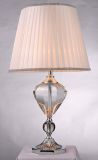Phine 90138 Clear Crystal Table Lamp with Fabric Shade