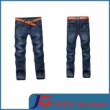 Wrinkle Pocket Embroidery Blue Long Jean Pants for Man (JC3284)