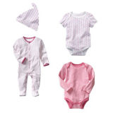 Baby Knitted Long Sleeve Rompers and Baby Hats