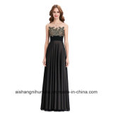 Women Lace Applique Sleeveless Elegant Evening Party Prom Dress