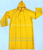 0.32mm Long PVC Raincoat with Reflective Tapes R9096
