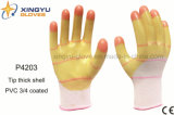 Tip Thick Shell PVC 3/4 Coated Safety Work Glove (P4203)