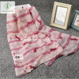 2018 Hot Sale Lady Fashion Voile Scarf with Music Note Cat Shawl