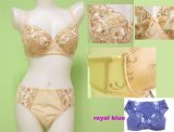 Embroidery Plus Size Bra Sets for Ladies (75-95D, 75-95e)
