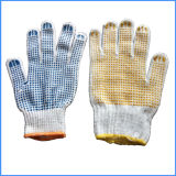 One Side Knitted PVC Dotted Working Cotton Gloves